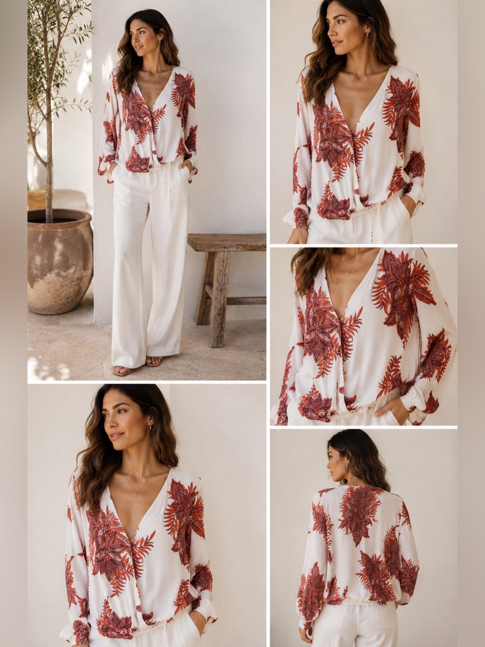 Dress Forum Red Floral Blouse